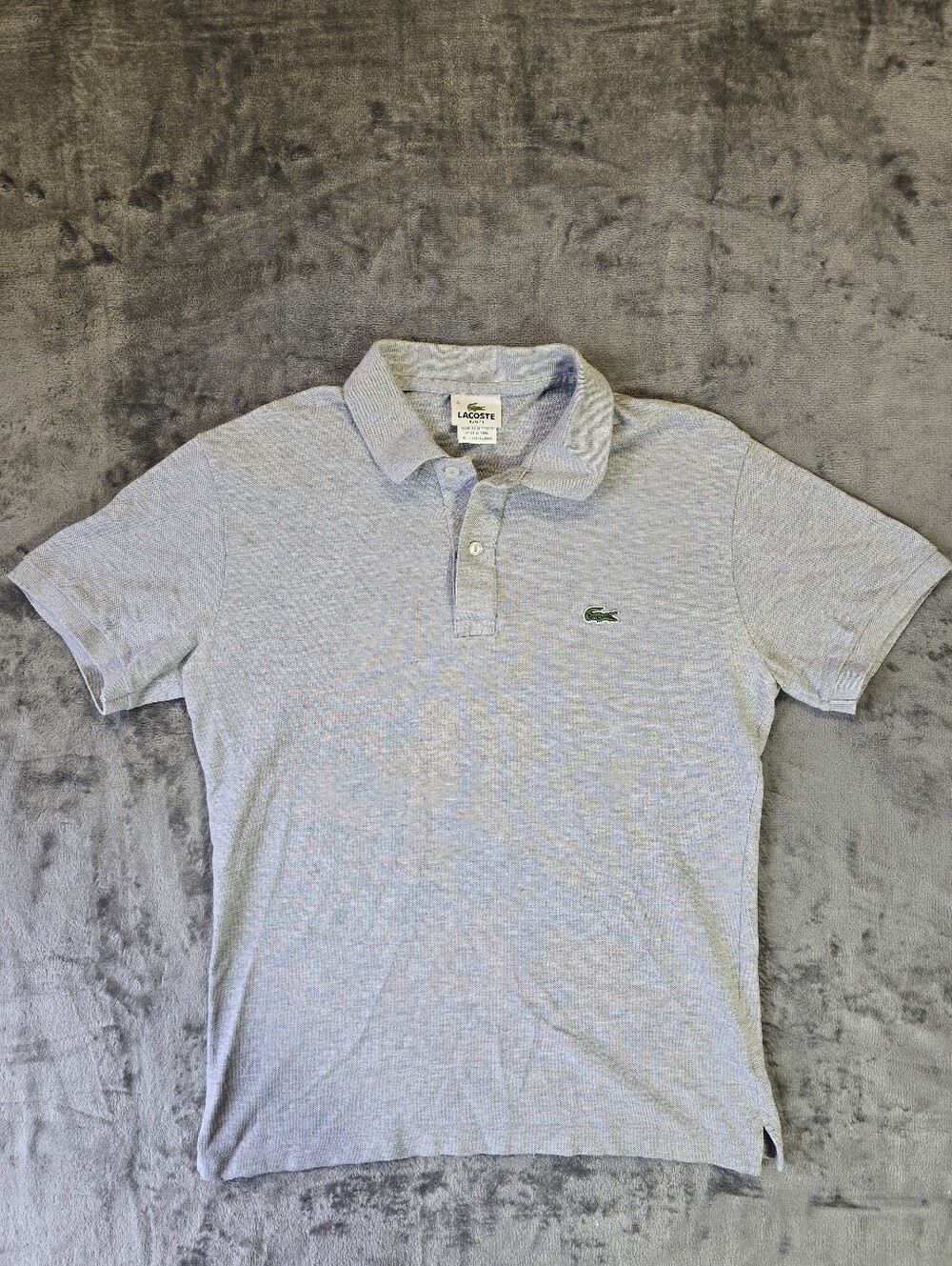 Vintage Lacoste Slim Fit Polo Shirt Size 4 Small Gray